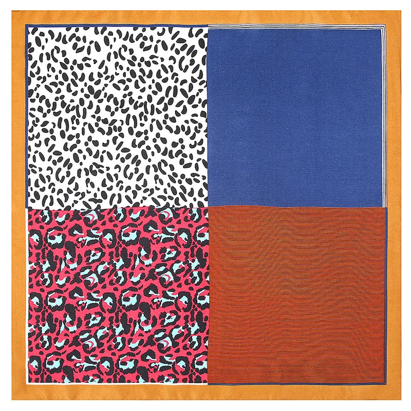 POBING 100% Silk Scarf Woman Leopard Print Plaid Square Scarves Luxury Bandanas Small Hijab Foulards Lady Tie Headband 53x53CM
POBING 100% Silk Scarf Woman Leopard Print Plaid Square Scarves Luxury Bandanas Small Hijab Foulards Lady Tie Headband 53x53CM