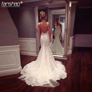 Backless Muslim Wedding Dresses Mermaid Spaghetti Straps Lace Vestido De Noiva Elegant Boho Dubai Arabic Wedding Gown Bridal
Backless Muslim Wedding Dresses Mermaid Spaghetti Straps Lace Vestido De Noiva Elegant Boho Dubai Arabic Wedding Gown Bridal