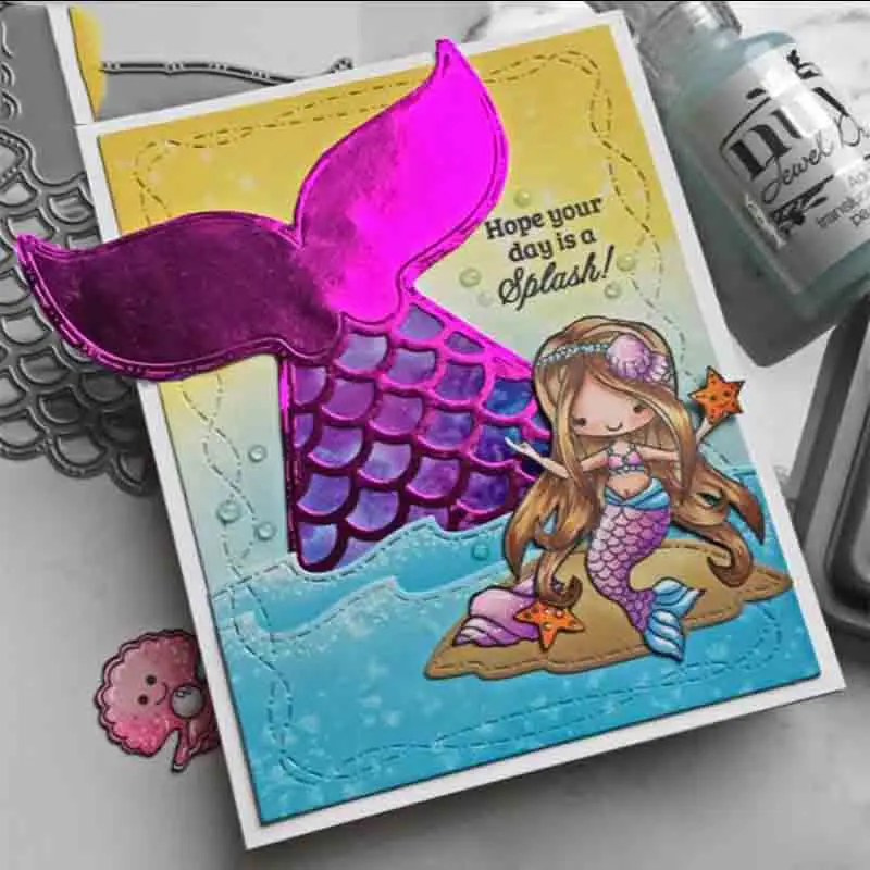 Cute Mermaid Tail Metal Cutting Dies Stencils for Card Making Decorative Embossing Suit Paper Cards Stamp DIY Stamps and Dies
Cute Mermaid Tail Metal Cutting Dies Stencils for Card Making Decorative Embossing Suit Paper Cards Stamp DIY Stamps and Dies