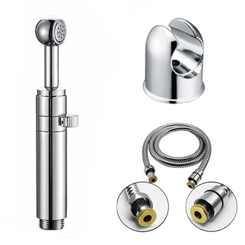 Brass Chrome Bidet Brass Nozzle Double Function Bidet Spray Toilet Companion Flusher set with hose and holder
Brass Chrome Bidet Brass Nozzle Double Function Bidet Spray Toilet Companion Flusher set with hose and holder