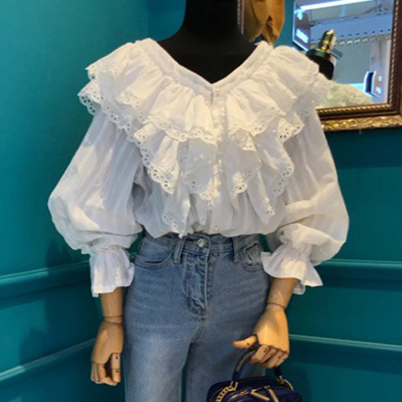 2019 Spring Fashion Women Long Sleeves Flouncing V Neck shirts Female Blouse Shirt A916
2019 Spring Fashion Women Long Sleeves Flouncing V Neck shirts Female Blouse Shirt A916