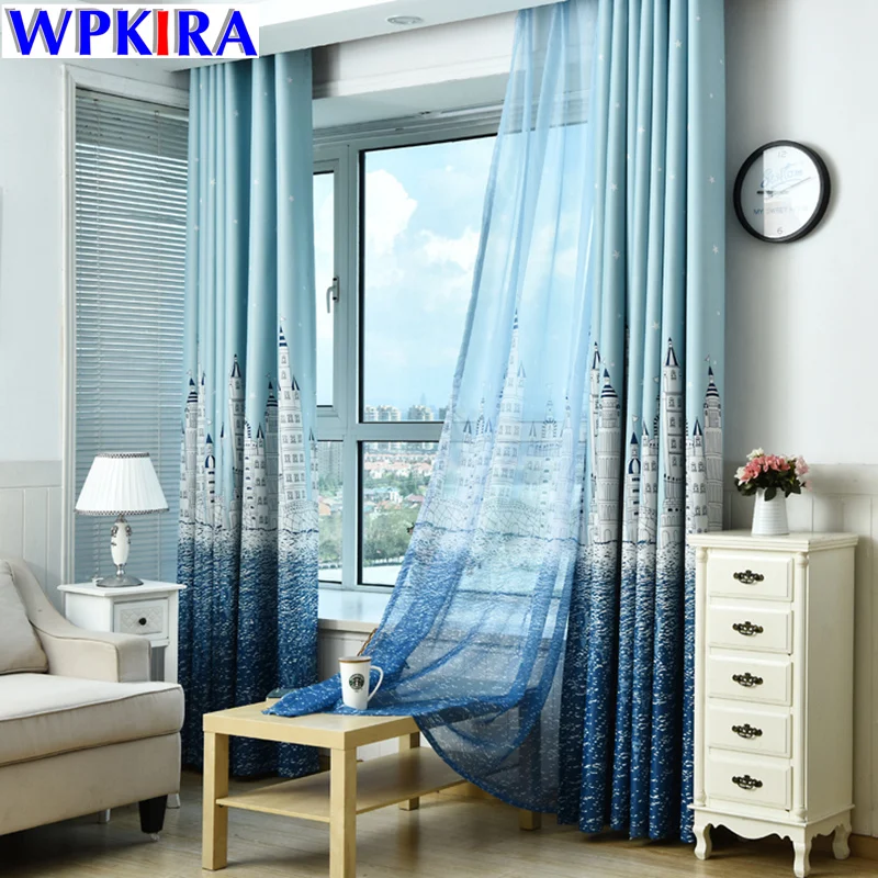 Nice town drapes Curtain Modern Castle Blackout Cloth Bay Window Kids Study Room Children Bedroom Blue Curtain Tulle WP230-30
Nice town drapes Curtain Modern Castle Blackout Cloth Bay Window Kids Study Room Children Bedroom Blue Curtain Tulle WP230-30