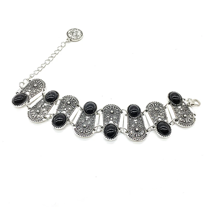 Фото Turkey Stylish Bracelets & Bangles Carved Patterns Black Stone Jewelry For Women | Украшения и аксессуары
