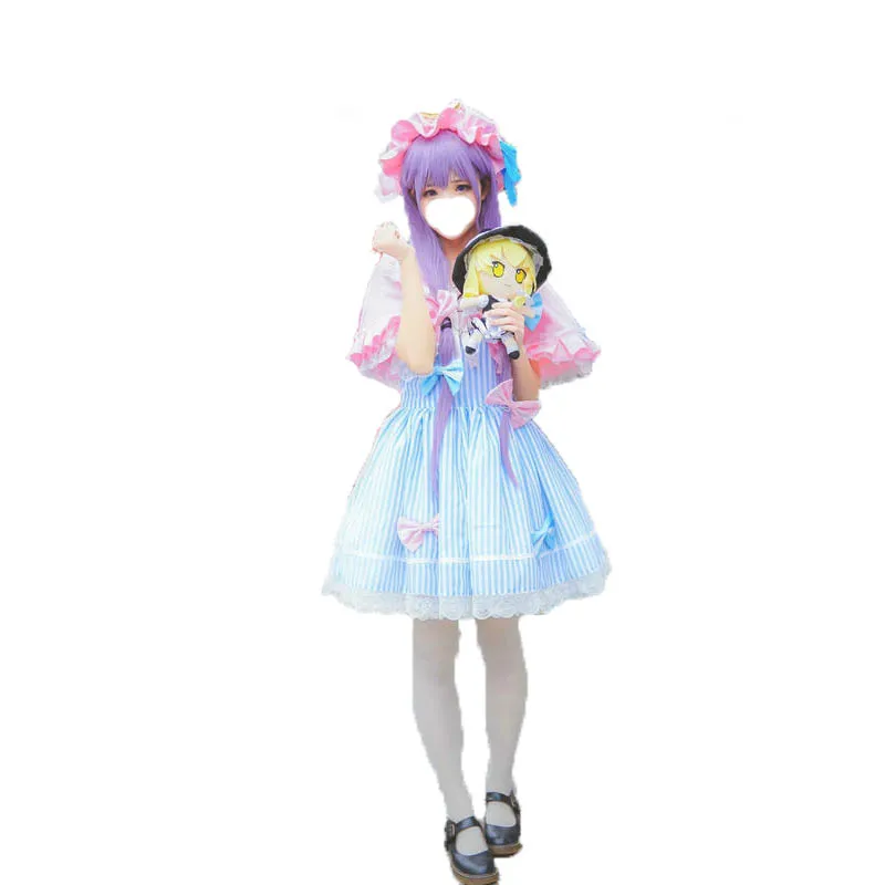 Anime TouHou Project Cosplay Costumes Patchouli Knowledge Cosplay Costumes With Hat and Cloak and hat Sweet Girl Uniforms
Anime TouHou Project Cosplay Costumes Patchouli Knowledge Cosplay Costumes With Hat and Cloak and hat Sweet Girl Uniforms