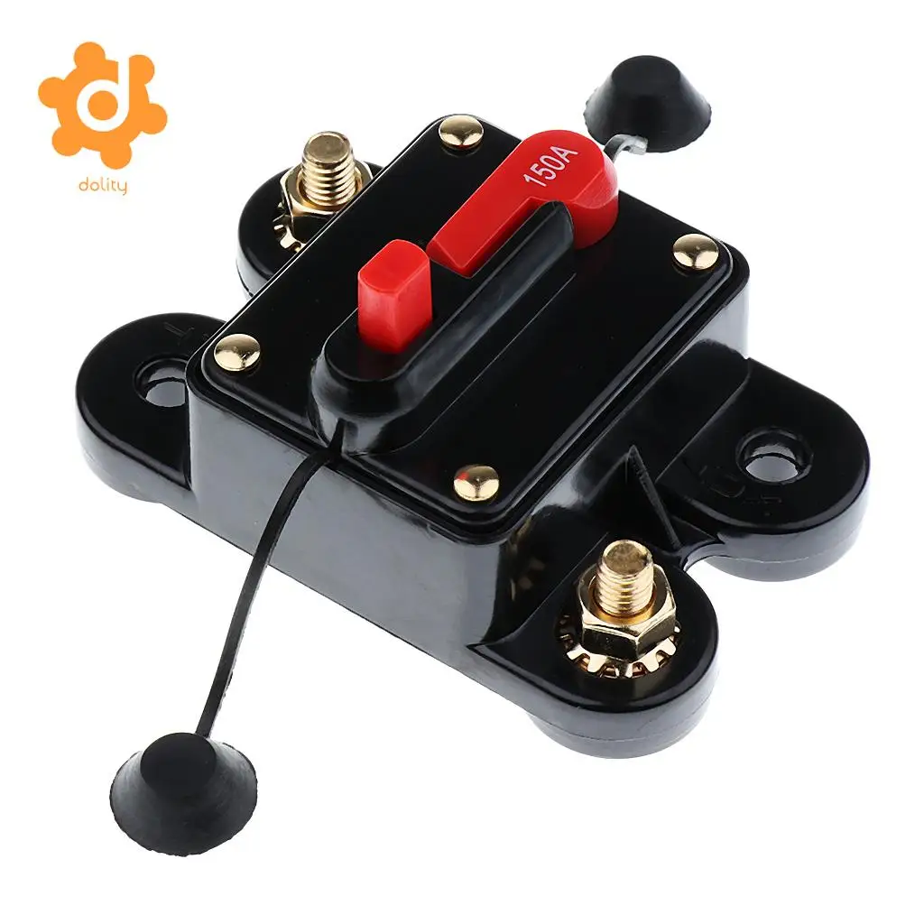 dolity 50A/150A/200A/250A Car Inline Manual Reset Circuit Breaker Fuse Power Protection DC12V-24V