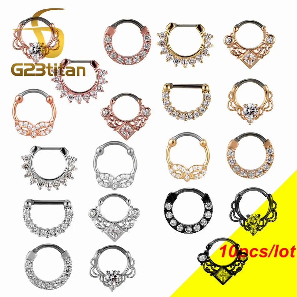10pcs lot 16G Crystal Nose Ring G23 Titanium Septum Clicker Nose Hoops Piercing Body Jewelry Ear Helix Piercing Cartilage
10pcs lot 16G Crystal Nose Ring G23 Titanium Septum Clicker Nose Hoops Piercing Body Jewelry Ear Helix Piercing Cartilage