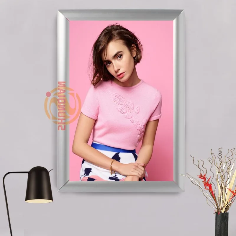 Image Lily Collins Fashion boutique Canvas Frame Wall Art Hot New Custom Framed Or No Framed Print Photo ,Picture On Canvas H0315L40