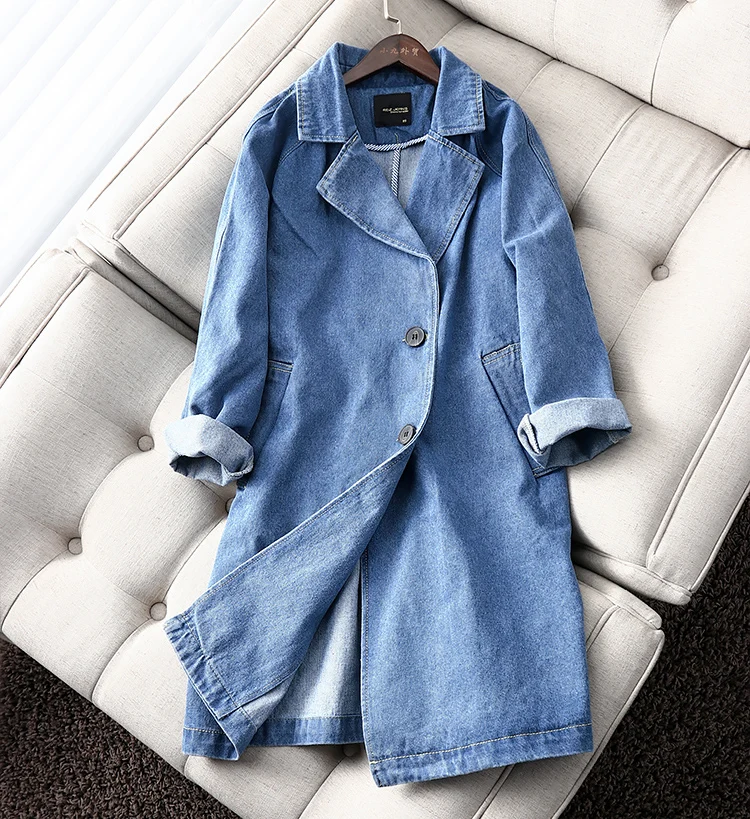 Korean Denim Jacket Women Long Coat Spring Autumn Windbreaker Oversized Jeans Jacket Women Coats and Jackets Veste Femme KJ2338 
Korean Denim Jacket Women Long Coat Spring Autumn Windbreaker Oversized Jeans Jacket Women Coats and Jackets Veste Femme KJ2338
