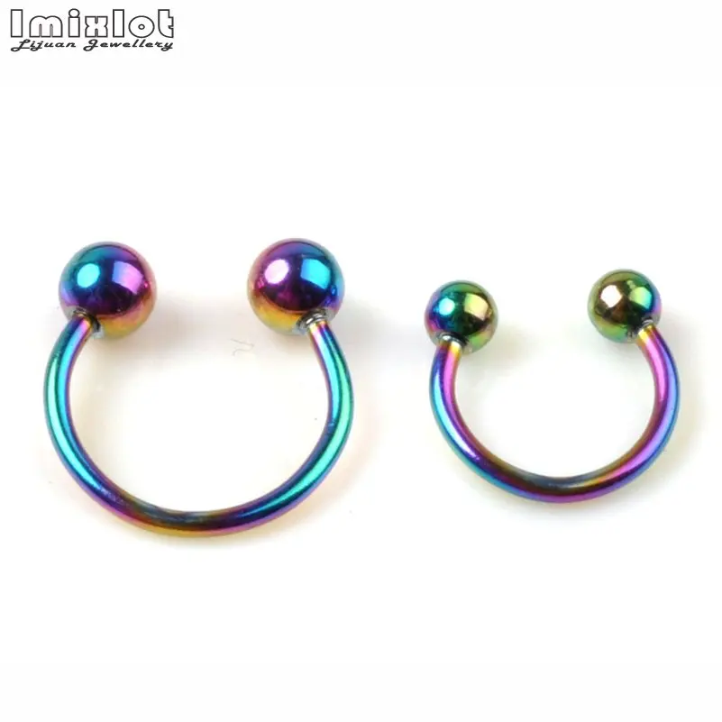 10pcs Stainless Steel Anodized Circular Barbell Horseshoe CBR Septum Lip Labret Eyebrow Nose Ring Nipple Piercing Body Jewelry
10pcs Stainless Steel Anodized Circular Barbell Horseshoe CBR Septum Lip Labret Eyebrow Nose Ring Nipple Piercing Body Jewelry