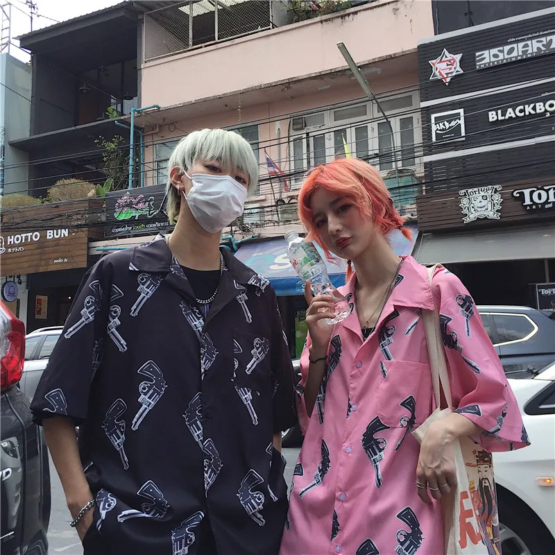 Oversize Men's Clothing Bf Summer Unisex Ulzzang Korean Harajuku Pistol Digital Print Hip Hop Short Sleeve Shirts Couple Clothes
Oversize Men's Clothing Bf Summer Unisex Ulzzang Korean Harajuku Pistol Digital Print Hip Hop Short Sleeve Shirts Couple Clothes