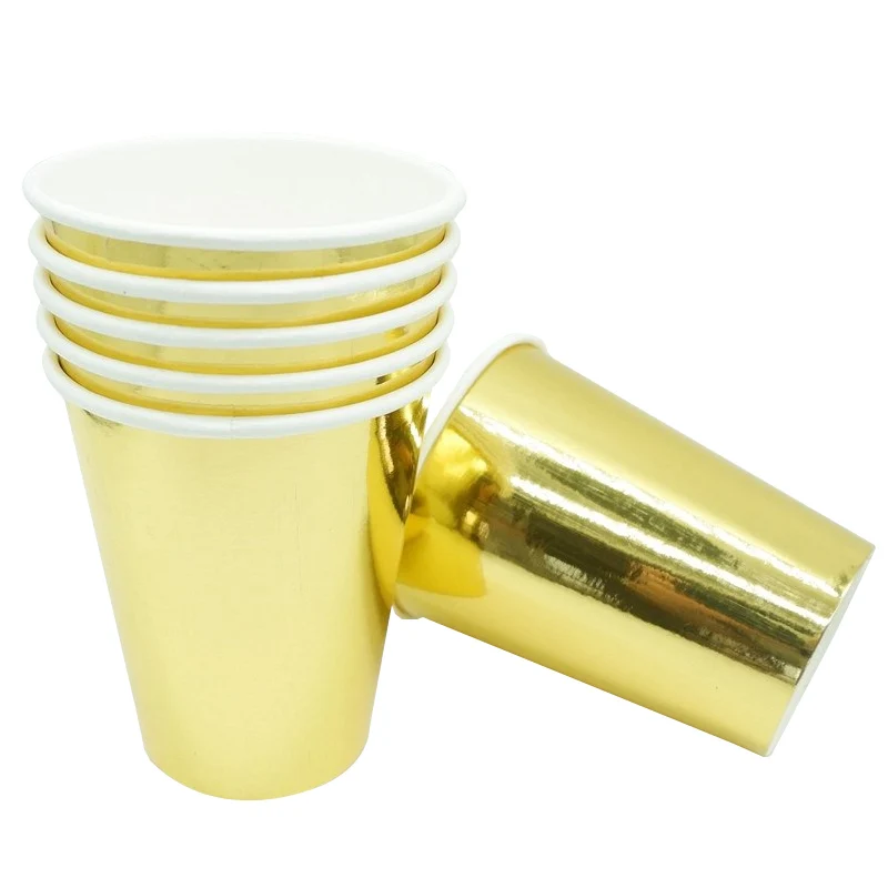 Gold Foil Paper Cups Disposable cup Wedding kids Birthday party Decoration baby shower party Supply Disposable Tableware
Gold Foil Paper Cups Disposable cup Wedding kids Birthday party Decoration baby shower party Supply Disposable Tableware