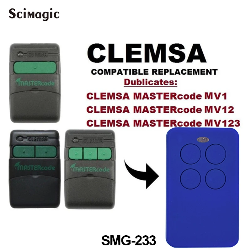 1PCS CLEMSA 433.92mhz garage gate opener Compatible with CLEMSA MUTANCODE T T-8 E-CODE N MASTE door remote control rolling code
1PCS CLEMSA 433.92mhz garage gate opener Compatible with CLEMSA MUTANCODE T T-8 E-CODE N MASTE door remote control rolling code