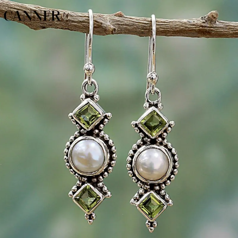 Canner Fashion Creative Lady Square CZ Olive Green Long Earrings Vintage Thail Silver Pearl Earrings For Women Jewelry Gifts
Canner Fashion Creative Lady Square CZ Olive Green Long Earrings Vintage Thail Silver Pearl Earrings For Women Jewelry Gifts