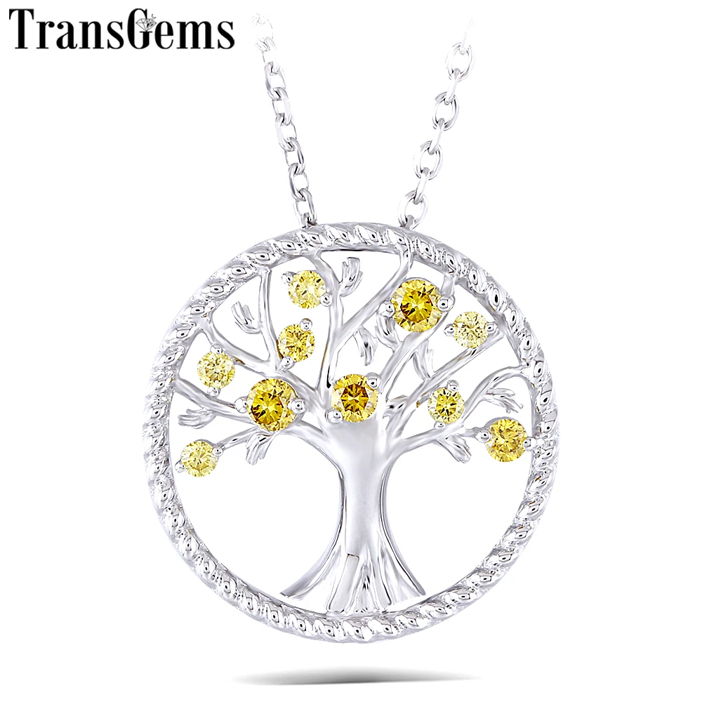 Transgems Yellow HPHT Diamond 18K 750 White Gold Diamond Pendant Necklace for Women Wedding Gift Tree Shaped Pendant Link Chain
Transgems Yellow HPHT Diamond 18K 750 White Gold Diamond Pendant Necklace for Women Wedding Gift Tree Shaped Pendant Link Chain