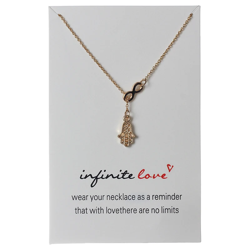 EVIL EYE 1pc 16*4mm Alloy Hamsa hand Charms Wish Card Necklaces Gold Silver Links For Women Jewelry Gift With Wish Card CN168
EVIL EYE 1pc 16*4mm Alloy Hamsa hand Charms Wish Card Necklaces Gold Silver Links For Women Jewelry Gift With Wish Card CN168