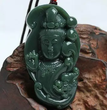 Natural Green Hetian Jades Pendant 3D Handmade Carved Guanyin Bodhisattva Pendants Women Men' Amulet Nephrite Jades Jewelry Rope
Natural Green Hetian Jades Pendant 3D Handmade Carved Guanyin Bodhisattva Pendants Women Men' Amulet Nephrite Jades Jewelry Rope