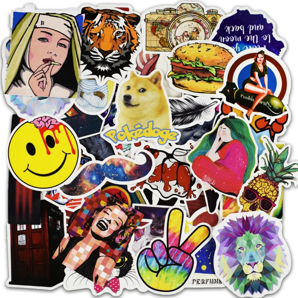 100 Pcs Sticker for Laptop Skateboard Luggage Waterpoof Creative Funny Decals Fridge Phone Car Styling Home Toy Doodle Stickers
100 Pcs Sticker for Laptop Skateboard Luggage Waterpoof Creative Funny Decals Fridge Phone Car Styling Home Toy Doodle Stickers