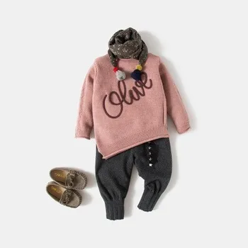 1-5 Y Baby Girls Clothes Fashion Letter Pattern Irregular Sweater Lace Collar Cotton Knit Kids Pullover Autumn Child Clothes 
1-5 Y Baby Girls Clothes Fashion Letter Pattern Irregular Sweater Lace Collar Cotton Knit Kids Pullover Autumn Child Clothes