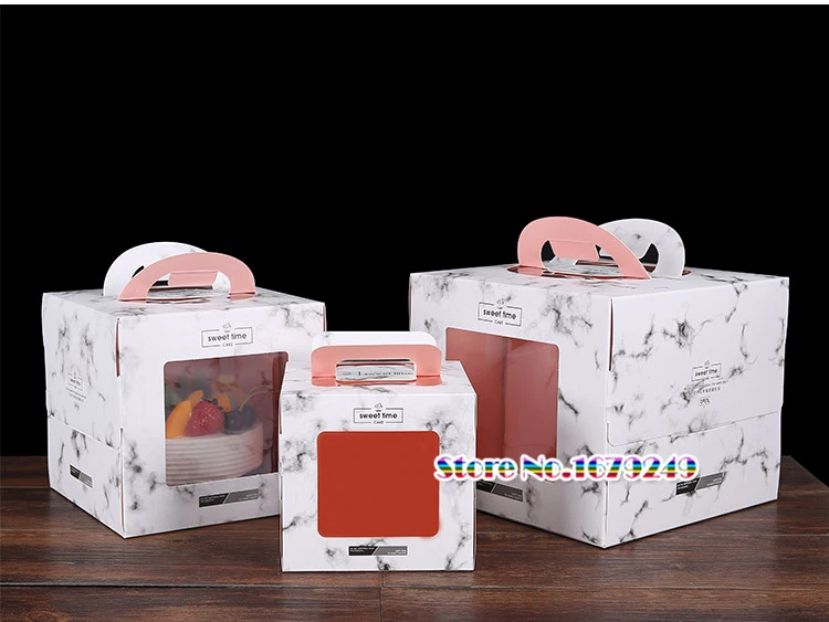 Marble 4/6/8/10 inch double-layer handle cake box with transparent window,Open window boxes Mousse Cake baking package box
Marble 4/6/8/10 inch double-layer handle cake box with transparent window,Open window boxes Mousse Cake baking package box