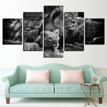 Modular Canvas Wall Art Printed Poster Home Decor Frame 5 Pieces Black White Animal Pictures King Of The Forest Lions Painting
Modular Canvas Wall Art Printed Poster Home Decor Frame 5 Pieces Black White Animal Pictures King Of The Forest Lions Painting