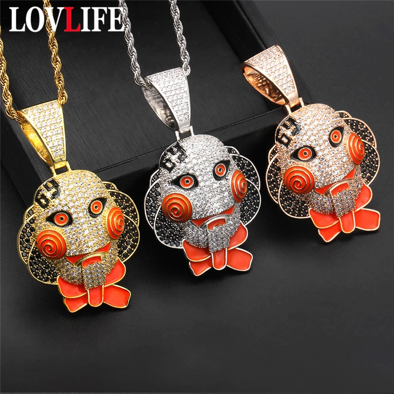 Punk Design Horror Mask Pendant Necklace Fashion Hip Hop Jewelry Gift Cubic Zircon Iced Out Women Men Necklaces
Punk Design Horror Mask Pendant Necklace Fashion Hip Hop Jewelry Gift Cubic Zircon Iced Out Women Men Necklaces