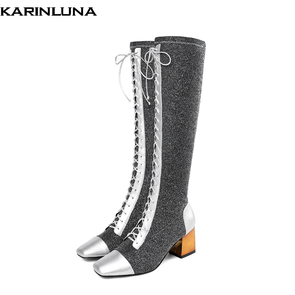 KARINLUNA HOT SALE 2019 GENUINE LEATHER RIDING BOOTS WOMEN SHOES WOMAN FASHION SHOELACES SHOES WOMAN KNEE HIGH BOOTS
KARINLUNA HOT SALE 2019 GENUINE LEATHER RIDING BOOTS WOMEN SHOES WOMAN FASHION SHOELACES SHOES WOMAN KNEE HIGH BOOTS