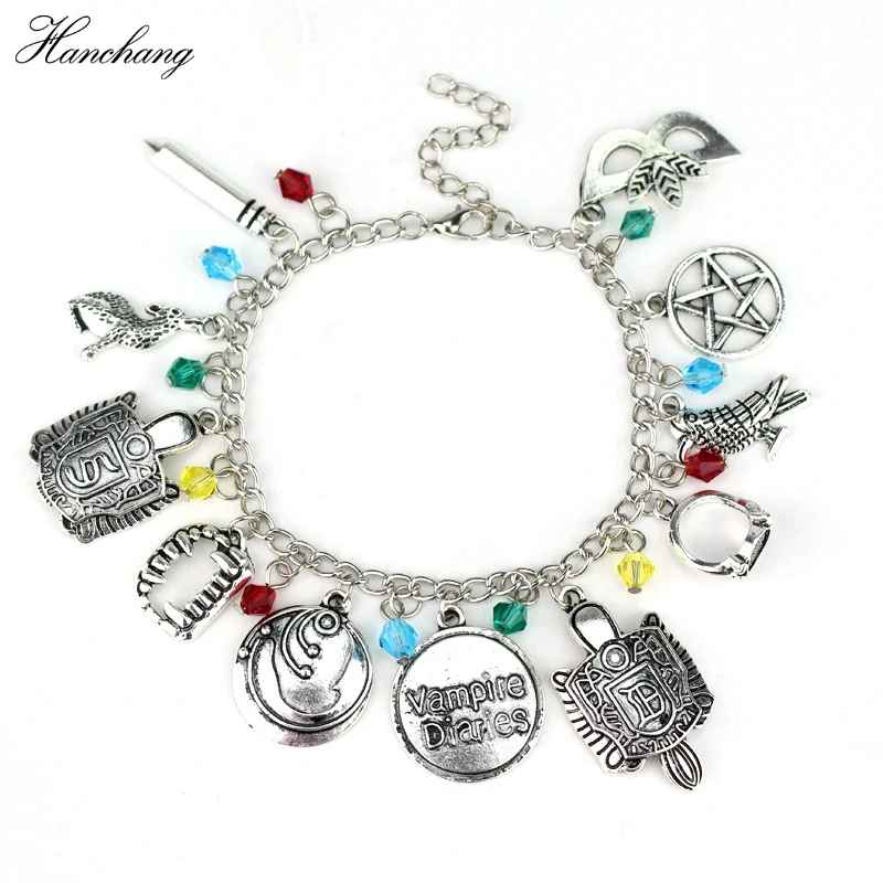HANCHNAG The Vampire Diaries Movie Jewelry Crystal Charm Bracelet Bangle Elena Stefan Damon Fandom For Women Gilr Christmas Gift
HANCHNAG The Vampire Diaries Movie Jewelry Crystal Charm Bracelet Bangle Elena Stefan Damon Fandom For Women Gilr Christmas Gift