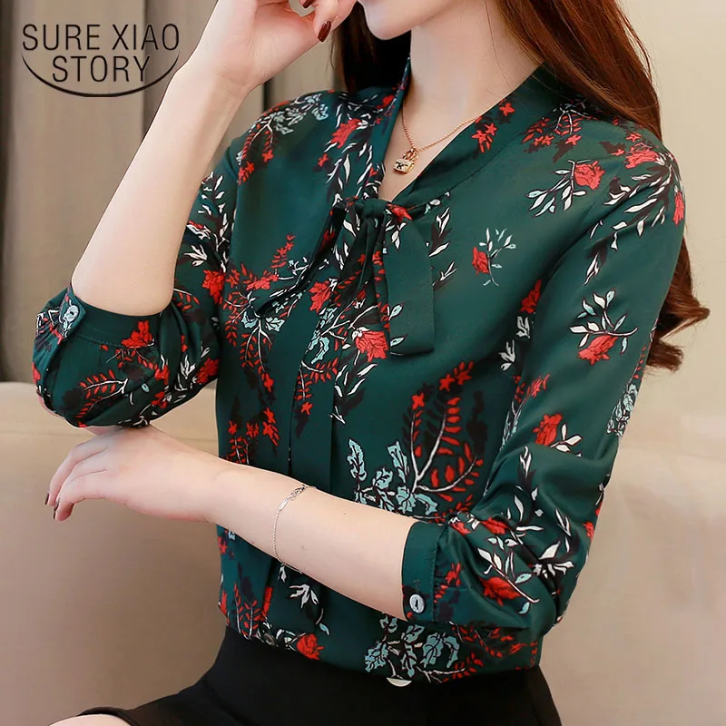 Fashion womens tops and blouses silk long-sleeved shirt female 2019 new printing clothes OL tops bow tie feminine blouse 1780 50
Fashion womens tops and blouses silk long-sleeved shirt female 2019 new printing clothes OL tops bow tie feminine blouse 1780 50