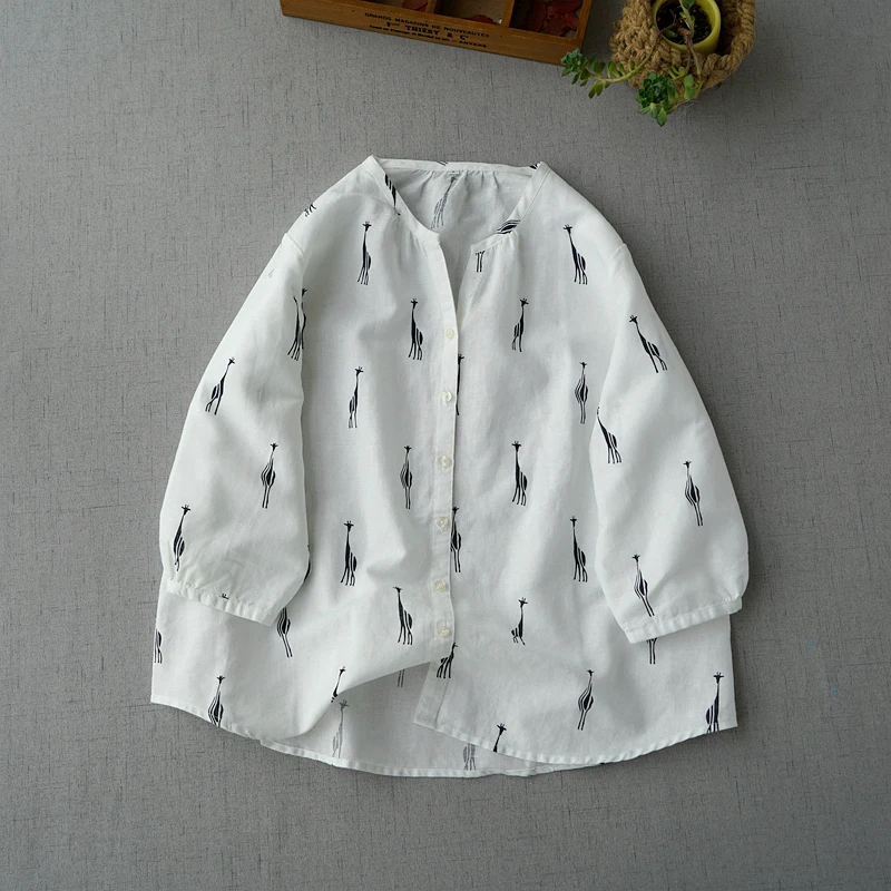 Spring Summer Women Loose Plus Size Mori Girls Deers Print Comfortable Water Washed Cotton Linen Shirts/Blouses
Spring Summer Women Loose Plus Size Mori Girls Deers Print Comfortable Water Washed Cotton Linen Shirts/Blouses