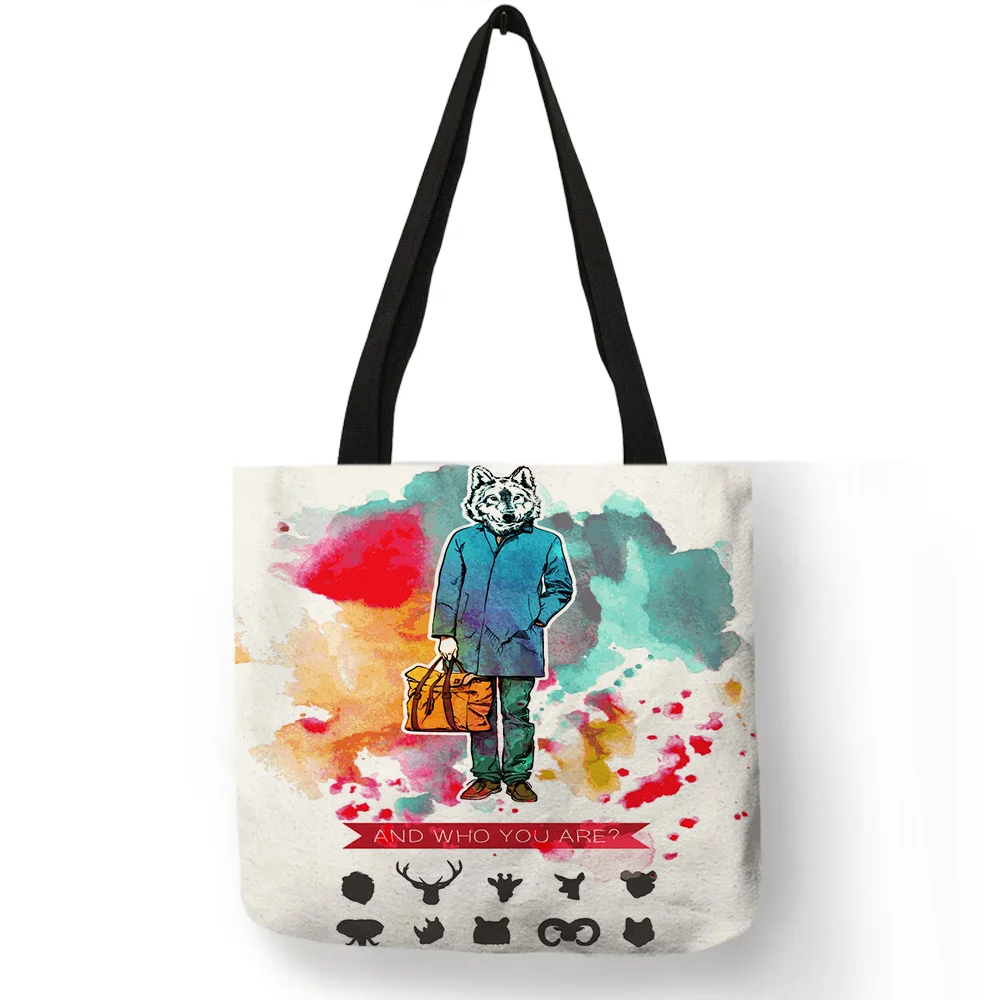 Strong Creative Handmade Premium Linen Shoulder Bags Animal Face Lion Deer Wolf Character Print Handbag Women Men Casual Totes
Strong Creative Handmade Premium Linen Shoulder Bags Animal Face Lion Deer Wolf Character Print Handbag Women Men Casual Totes