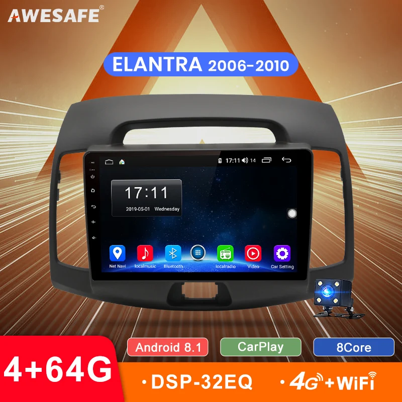 AWESAFE 4G+64G Android 8.1 CarPlay DSP Car Radio Multimedia Video Player Navigation GPS WiFi 2 din For Hyundai Elantra HD 2010
AWESAFE 4G+64G Android 8.1 CarPlay DSP Car Radio Multimedia Video Player Navigation GPS WiFi 2 din For Hyundai Elantra HD 2010
