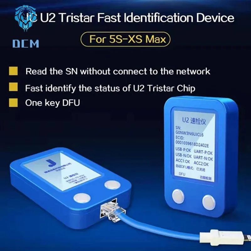 U2 tristar fast identification device for iphoneX XS XSMAX 5S 6G 6P 6S 6SP 7G 7P 8G 8P read SN ONE KEY DFU
U2 tristar fast identification device for iphoneX XS XSMAX 5S 6G 6P 6S 6SP 7G 7P 8G 8P read SN ONE KEY DFU