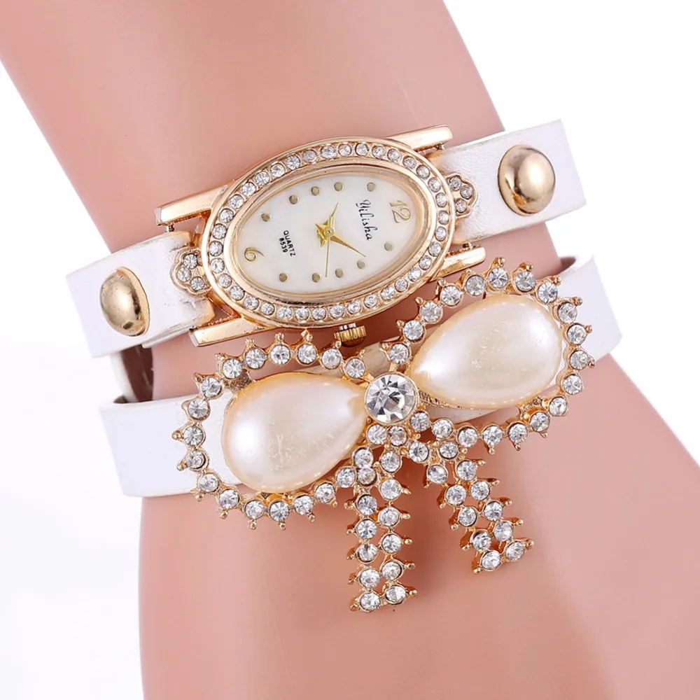 2019 New Fashion Crystal Rhinestone Women Watch Bow Opal Pendant Leather Bracelet Quartz Women Watch Relogio Feminino RelojMujer
2019 New Fashion Crystal Rhinestone Women Watch Bow Opal Pendant Leather Bracelet Quartz Women Watch Relogio Feminino RelojMujer