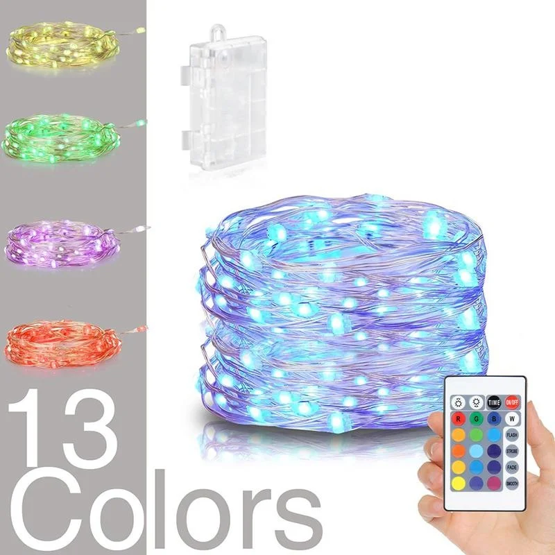 LED String Lights Battery Powered 50Leds Multi Color Changing With Remote Control Indoor Christmas Decorative Silver Wire Lights
LED String Lights Battery Powered 50Leds Multi Color Changing With Remote Control Indoor Christmas Decorative Silver Wire Lights
