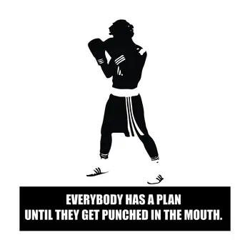 Everybody Has A Plan Wall Quote Boxing Wall Stickers Sports Gym Decor Art Decals