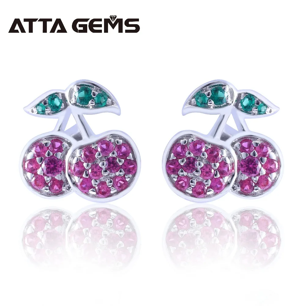 Red Ruby Sterling Silver Stud Earring Women's Jewelry Created Ruby Cherry Fruit Design Vivid Lovely Summer Jewelrys Fine Jewely
Red Ruby Sterling Silver Stud Earring Women's Jewelry Created Ruby Cherry Fruit Design Vivid Lovely Summer Jewelrys Fine Jewely