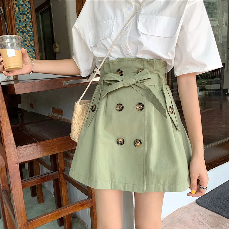 FMFSSOM New Summer Woman Retro High Waist Double Breasted Short Skirt Female Solid Sash Tie Up Pockets Casual A-line Skirt
FMFSSOM New Summer Woman Retro High Waist Double Breasted Short Skirt Female Solid Sash Tie Up Pockets Casual A-line Skirt