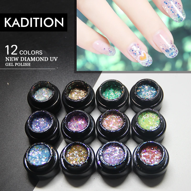 KADITION Gel 1PCS 5ML Diamond Flash Gel Nail Polish LED UV Primer Glitter Gel Varnish Soak Off Top Base Coat Nail Art Manicure
KADITION Gel 1PCS 5ML Diamond Flash Gel Nail Polish LED UV Primer Glitter Gel Varnish Soak Off Top Base Coat Nail Art Manicure