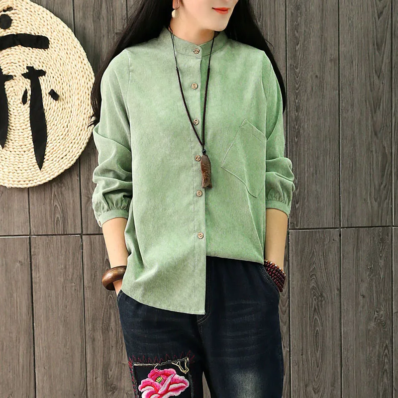 Autumn Solid Color Corduroy Shirt Female Loose Batwing Long Sleeve Cardigan Button Loose Literary Women Tops And Blouses 2019
Autumn Solid Color Corduroy Shirt Female Loose Batwing Long Sleeve Cardigan Button Loose Literary Women Tops And Blouses 2019