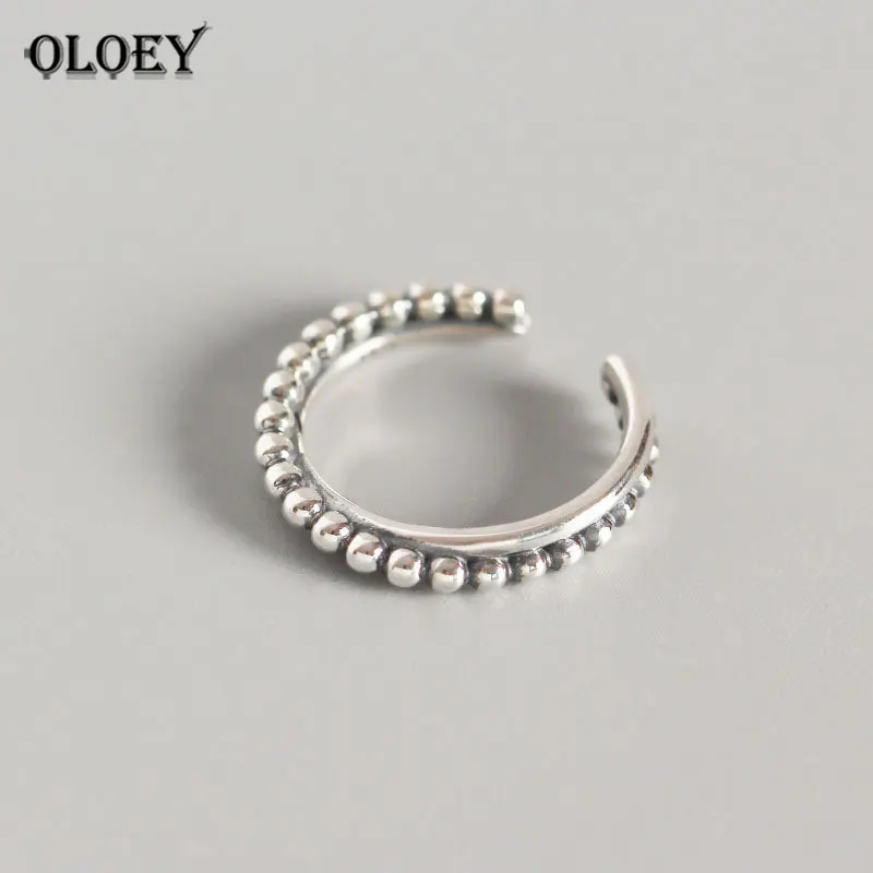 OLOEY 100% Solid 925 Sterling Silver Open Rings for Women Japan Korea Interlaced Beads and Lines Finger Ring Fine Jewelry YMR887
OLOEY 100% Solid 925 Sterling Silver Open Rings for Women Japan Korea Interlaced Beads and Lines Finger Ring Fine Jewelry YMR887