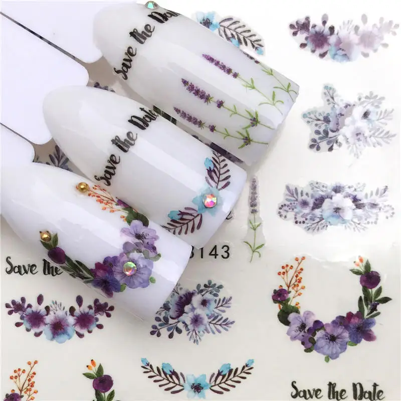 LCJ 1 Sheet Nail Stickers Water Transfer Sticker Purple Flower / Lavender Designs Nail Art Slider Manicure Decoration
LCJ 1 Sheet Nail Stickers Water Transfer Sticker Purple Flower / Lavender Designs Nail Art Slider Manicure Decoration