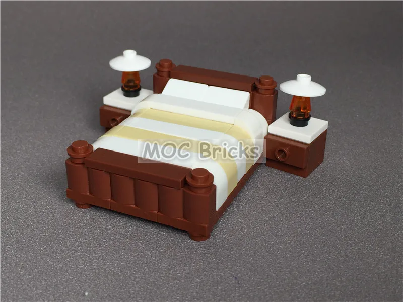 2pcs/lot MOC Bricks DIY decoration Furniture Double bed NO.1 Educational Building Blocks figure Toys for Children Xmas gifts | Игрушки и