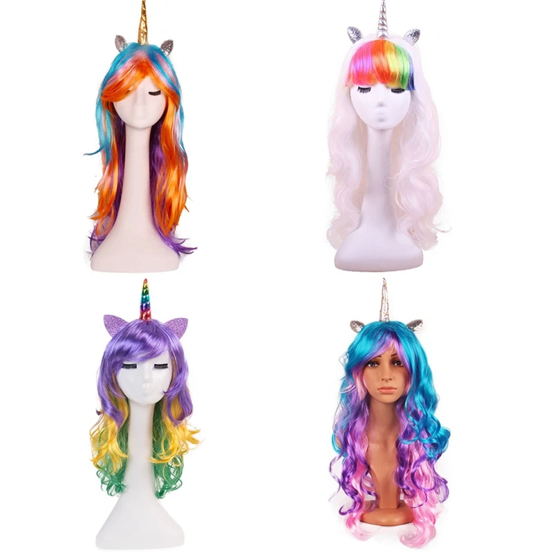 1pc Rainbow Unicorn Wig Colorful Long Curly Custume Cosplay Fake Hair Birthday Bachelorette Party Decoration Mask Party Favor
1pc Rainbow Unicorn Wig Colorful Long Curly Custume Cosplay Fake Hair Birthday Bachelorette Party Decoration Mask Party Favor