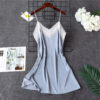 Sleeveless Nighties V-neck Nightgown Nightdress Lace Sleepwear Nightwear Sexy Silk Satin Night Dress
Sleeveless Nighties V-neck Nightgown Nightdress Lace Sleepwear Nightwear Sexy Silk Satin Night Dress
