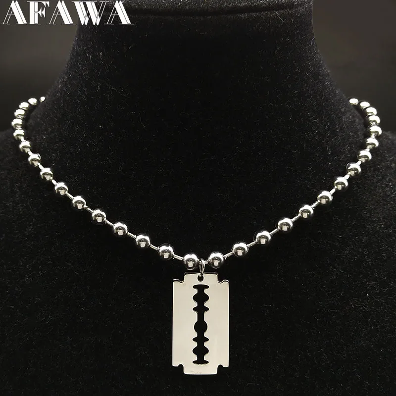 2018 Fasicon Blade Stainless Steel Statement Necklace for Women Bead Silver Color Necklace Jewellery bisuteria mujer N186712
2018 Fasicon Blade Stainless Steel Statement Necklace for Women Bead Silver Color Necklace Jewellery bisuteria mujer N186712