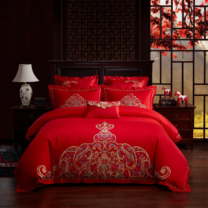 100% Cotton luxury The crown Wedding Bedding Set Embroidery Duvet Cover set Bed Sheet Pillowcases Queen King Size 4/6/7pcs
100% Cotton luxury The crown Wedding Bedding Set Embroidery Duvet Cover set Bed Sheet Pillowcases Queen King Size 4/6/7pcs