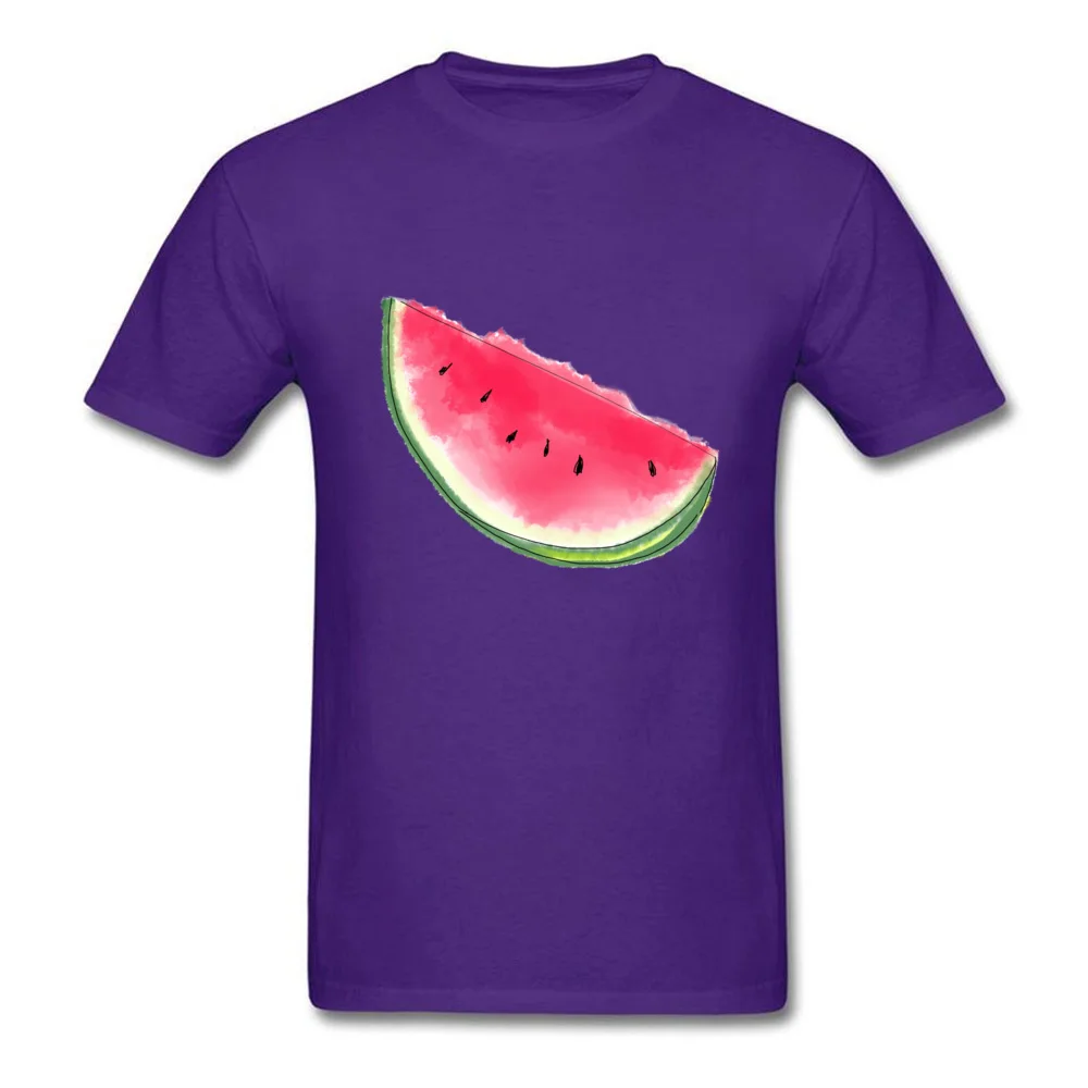 Watermelon Summer Cotton Printed On Tops T Shirt Discount Short Sleeve Mens T-Shirt Casual Summer T-shirts Crew Neck Watermelon Summer purple