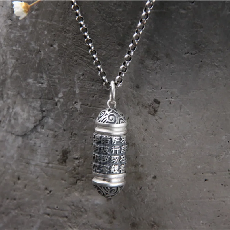 S925 Pure Silver Prajna Boromido Heart Sutra Pendant Antique Thai Silver Gawu Box Pendant For Men and Women 17.5G
S925 Pure Silver Prajna Boromido Heart Sutra Pendant Antique Thai Silver Gawu Box Pendant For Men and Women 17.5G