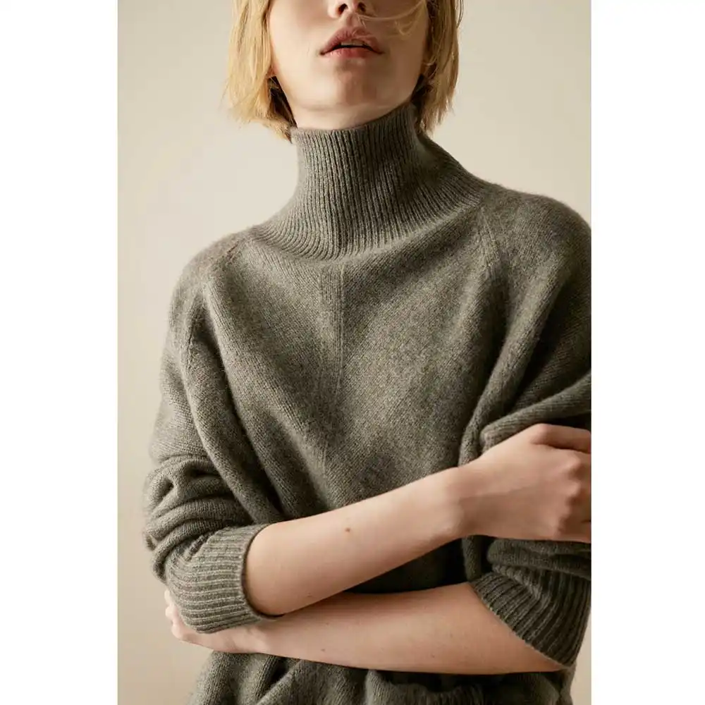 cashmere sweater women autumn winter high low length long sleeve