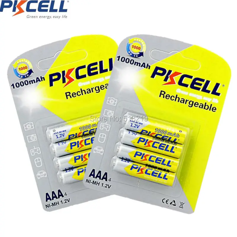 8Pcs/2Pack PKCELL Ni-MH AAA 1000mAh 1.2V AAA Rechargeable Battery for Camera Flashlight Toy
8Pcs/2Pack PKCELL Ni-MH AAA 1000mAh 1.2V AAA Rechargeable Battery for Camera Flashlight Toy